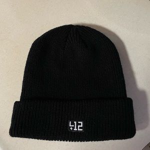 Shop 412 black ribbed knit beanie